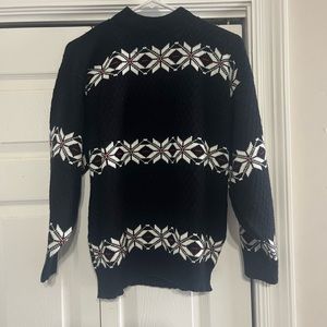 american pride black snowflake sweater size medium